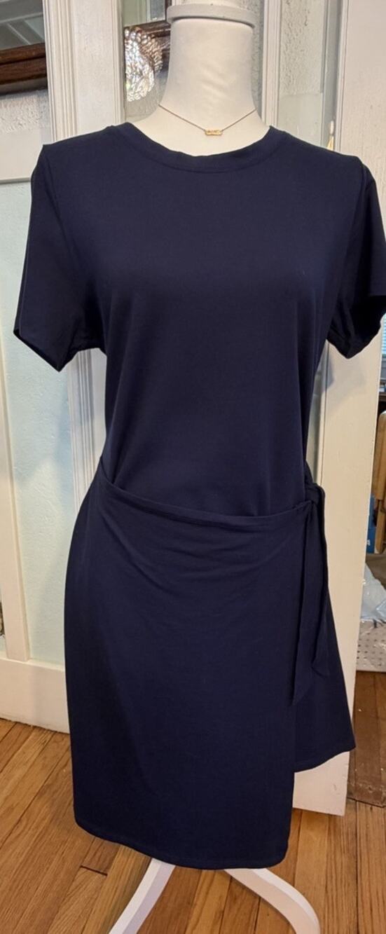 Threads 4 Thought womens Wrap Dress Size L Blue Casual Summer Dress